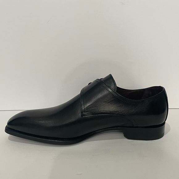 Emilio Franco shoes black Oxford leather calf point toe - Picture 4 of 6